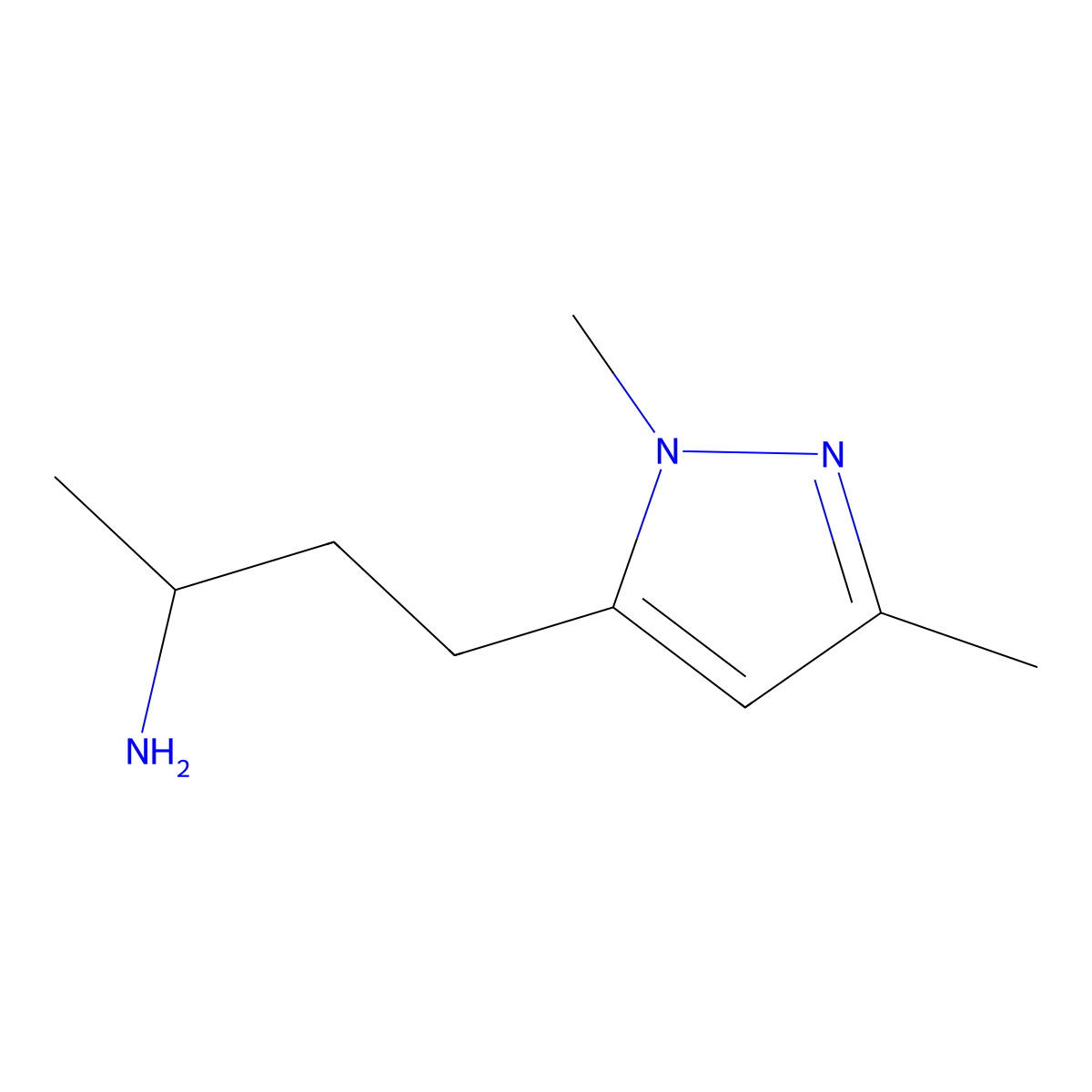 4-(1,3-dimethyl-1H-pyrazol-5-yl)butan-2-amine molecular structure, CAS 1480054-95-2