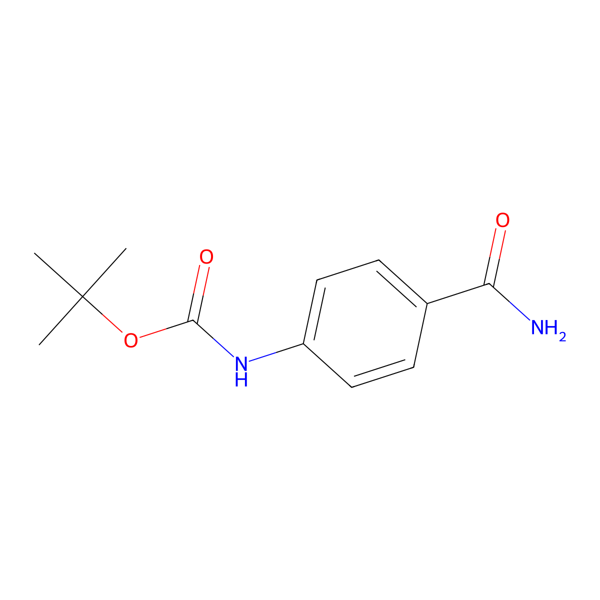 tert-Butyl (4-carbamoylphenyl)carbamate molecular structure, CAS 1480076-66-1