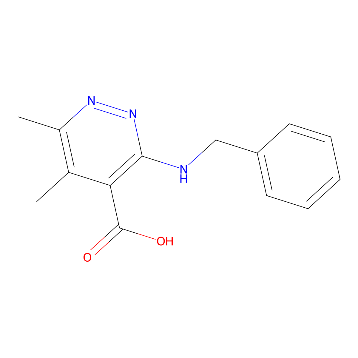 3-(Benzylamino)-5,6-dimethylpyridazine-4-carboxylic acid molecular structure, CAS 1480081-96-6