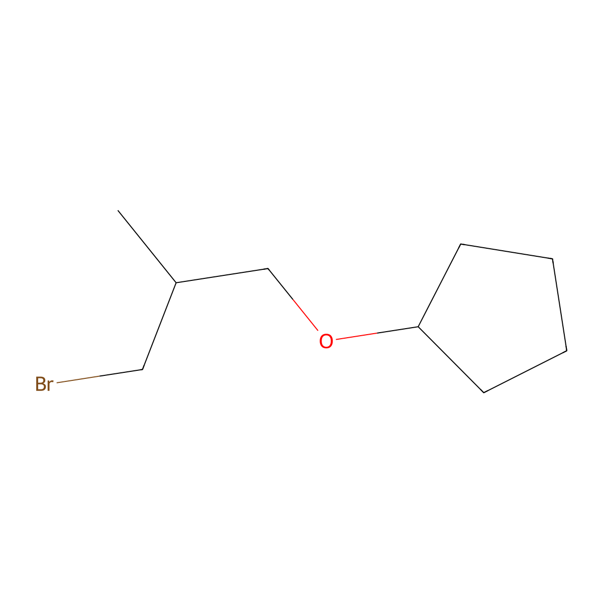 (3-Bromo-2-methylpropoxy)cyclopentane molecular structure, CAS 1480089-82-4