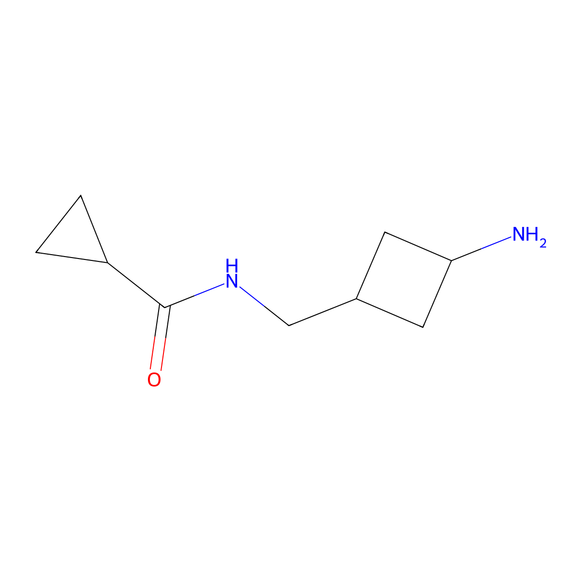 N-[(3-aminocyclobutyl)methyl]cyclopropanecarboxamide molecular structure, CAS 1480108-34-6