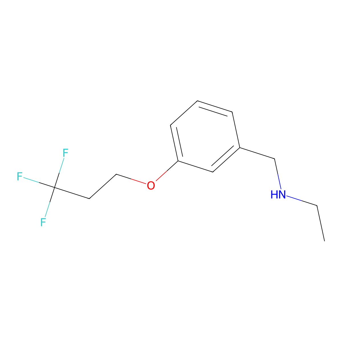 Ethyl({[3-(3,3,3-trifluoropropoxy)phenyl]methyl})amine molecular structure, CAS 1480112-46-6