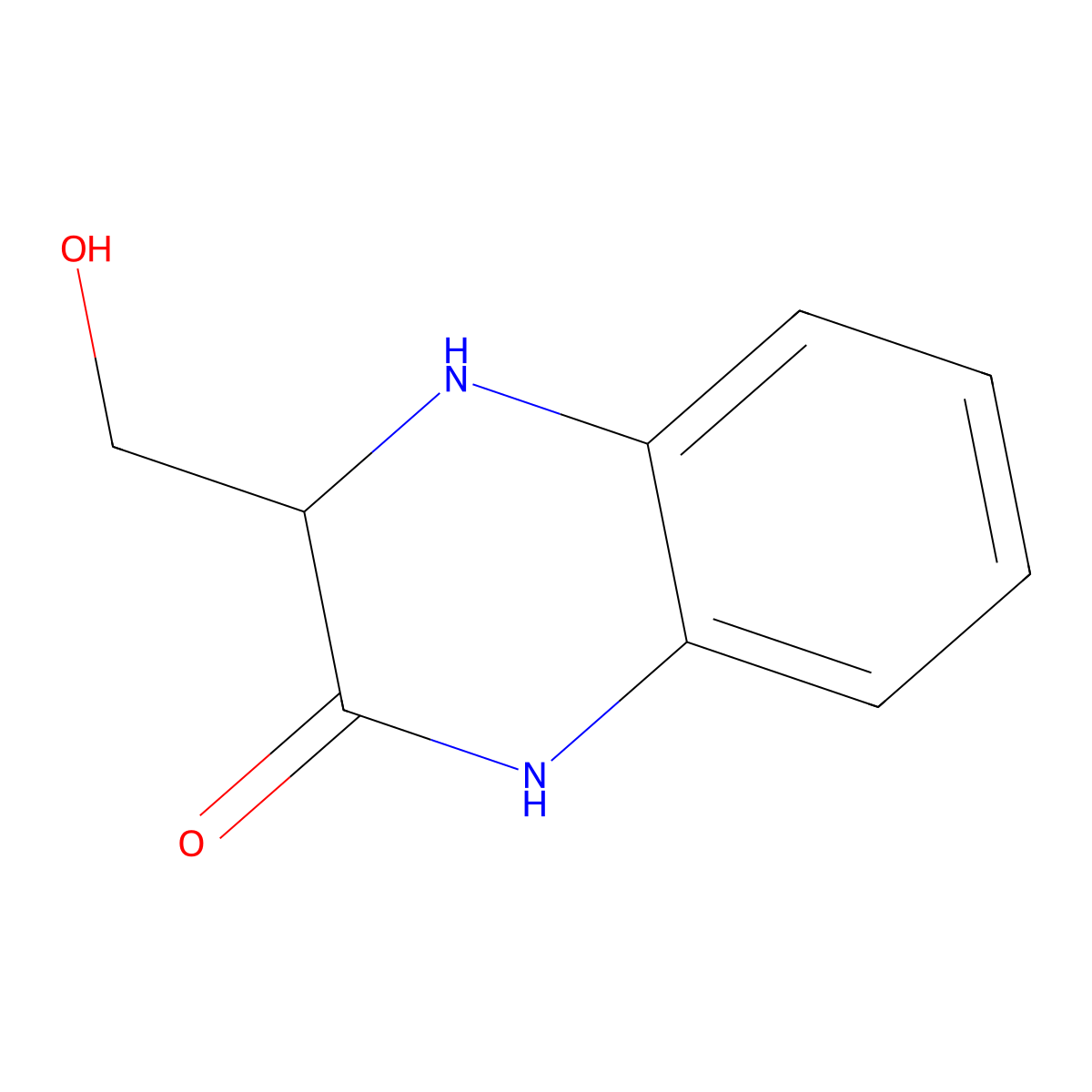 3-(Hydroxymethyl)-3,4-dihydroquinoxalin-2(1H)-one molecular structure, CAS 148012-90-2