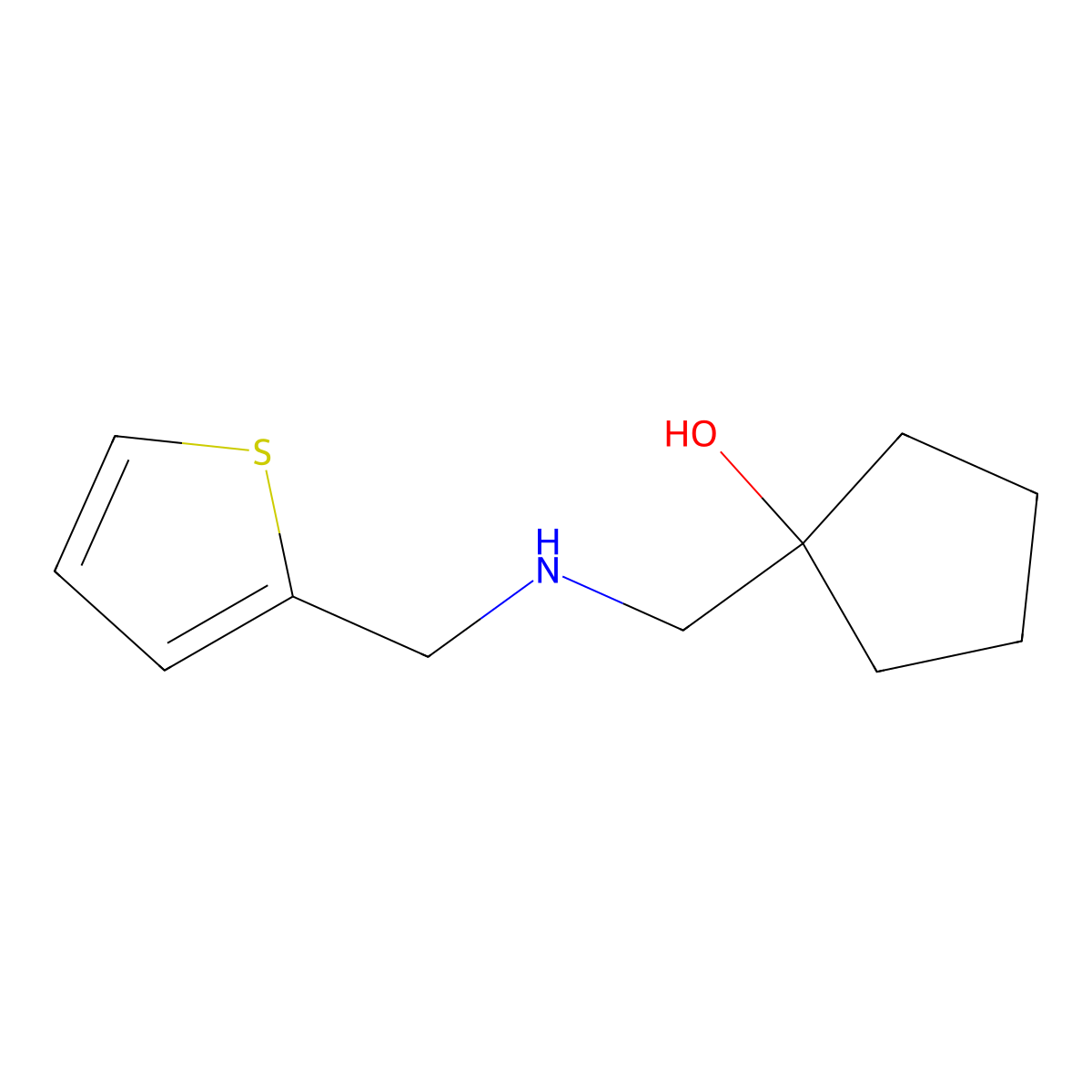 1-({[(Thiophen-2-yl)methyl]amino}methyl)cyclopentan-1-ol molecular structure, CAS 1480124-48-8