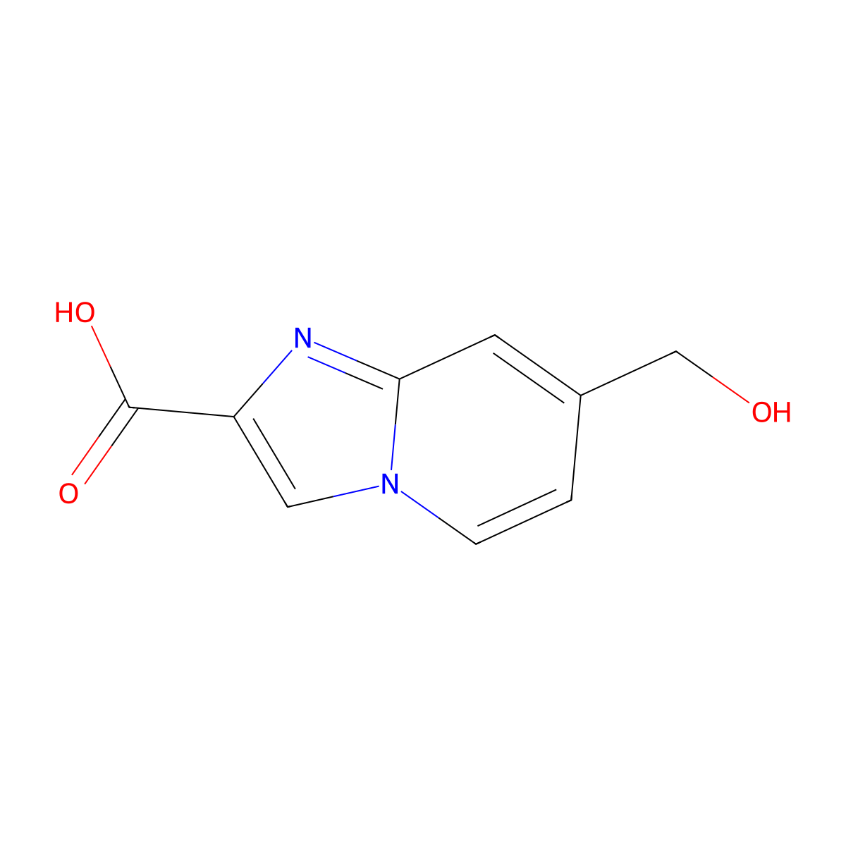 7-(Hydroxymethyl)imidazo[1,2-a]pyridine-2-carboxylic acid molecular structure, CAS 1480136-70-6
