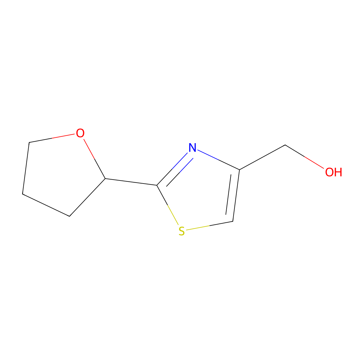 [2-(Oxolan-2-yl)-1,3-thiazol-4-yl]methanol molecular structure, CAS 1480142-75-3