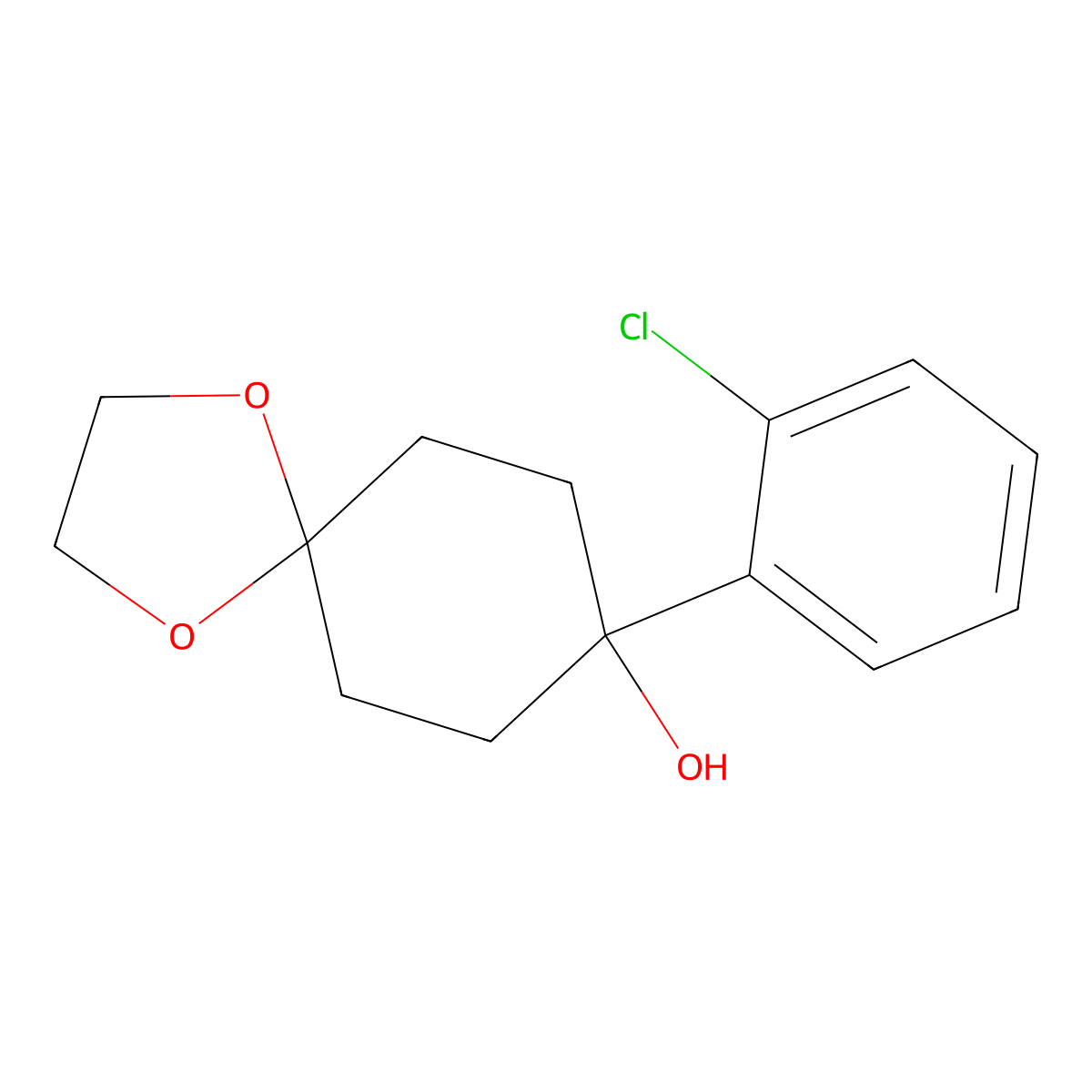 8-(2-Chlorophenyl)-1,4-dioxaspiro[4.5]decan-8-ol molecular structure, CAS 1480156-07-7