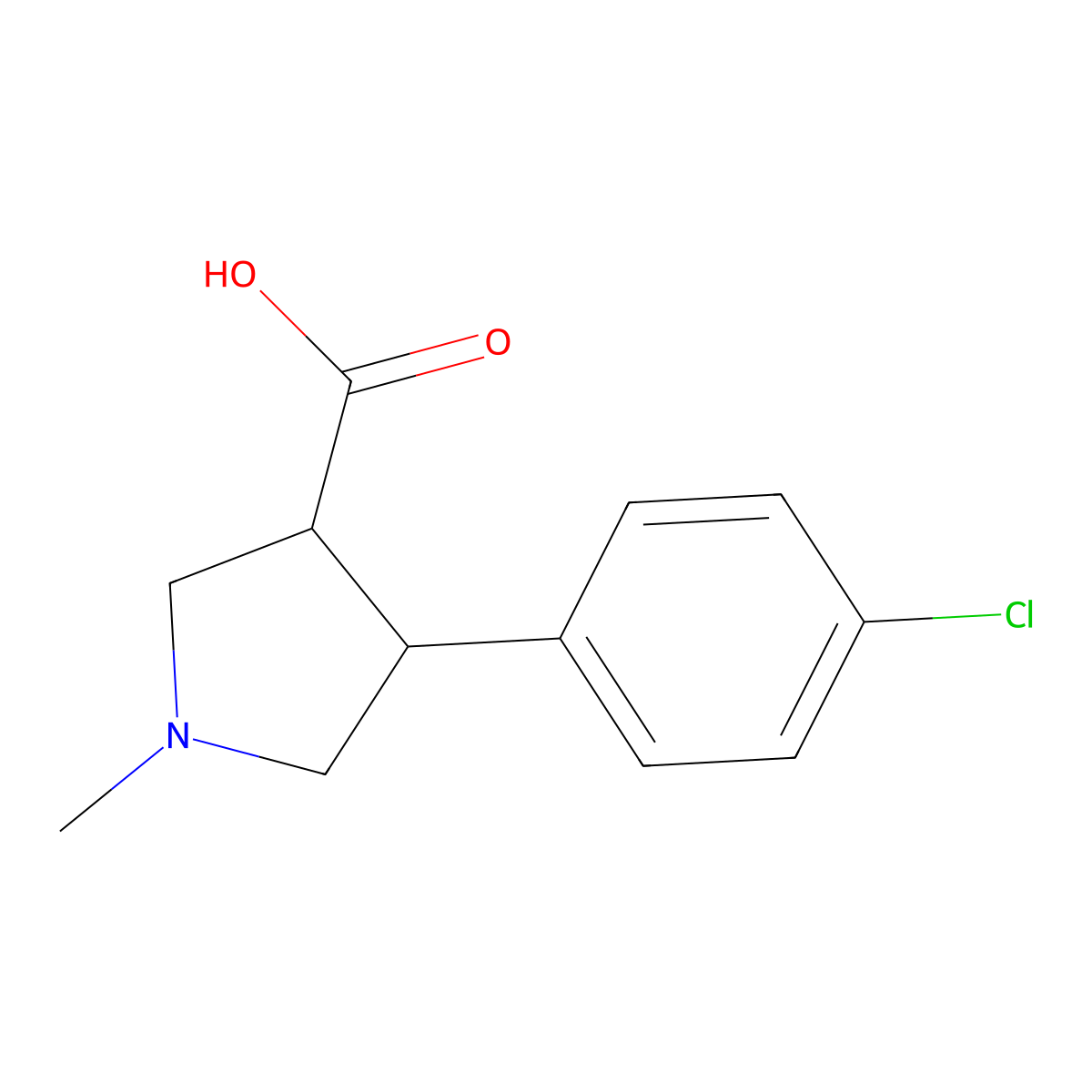 4-(4-Chlorophenyl)-1-methylpyrrolidine-3-carboxylic acid molecular structure, CAS 1480157-97-8
