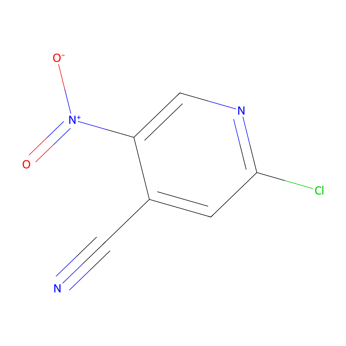 2-Chloro-5-nitroisonicotinonitrile molecular structure, CAS 1480179-77-8