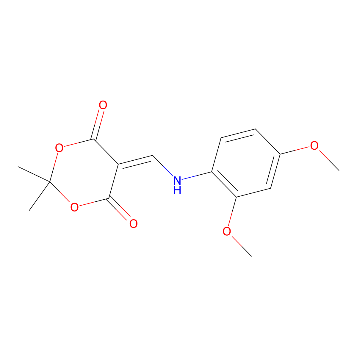 5-{[(2,4-Dimethoxyphenyl)amino]methylidene}-2,2-dimethyl-1,3-dioxane-4,6-dione molecular structure, CAS 148018-39-7