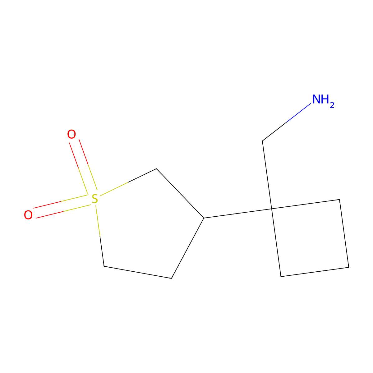 3-(1-(Aminomethyl)cyclobutyl)tetrahydrothiophene 1,1-dioxide molecular structure, CAS 1480181-61-0