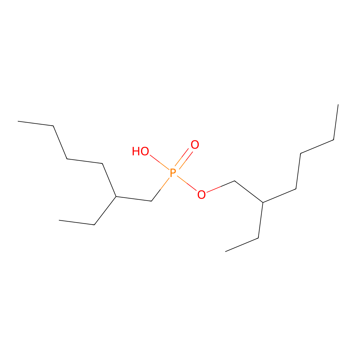 2-Ethylhexyl phosphonic acid mono-2-ethylhexyl ester molecular structure, CAS 14802-03-0