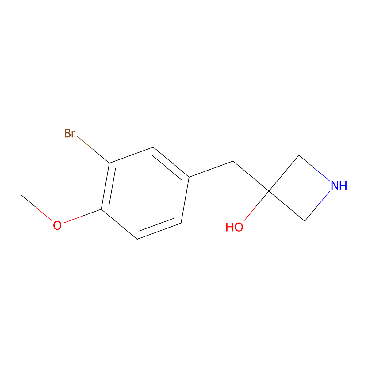 3-(3-Bromo-4-methoxybenzyl)azetidin-3-ol molecular structure, CAS 1480211-89-9