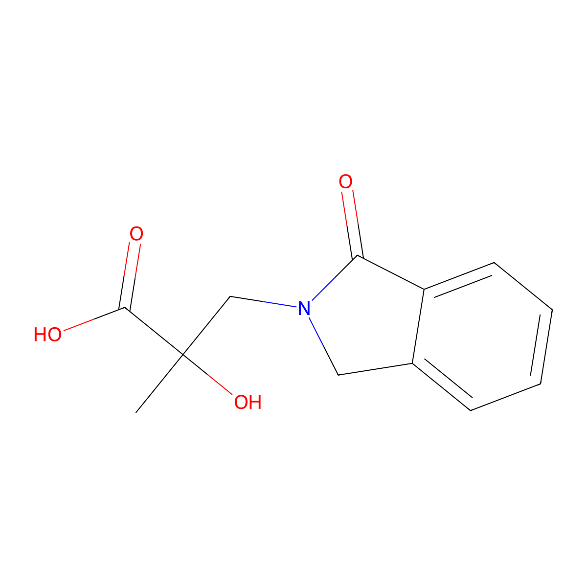 2-hydroxy-2-methyl-3-(1-oxo-2,3-dihydro-1H-isoindol-2-yl)propanoic acid molecular structure, CAS 1480244-90-3