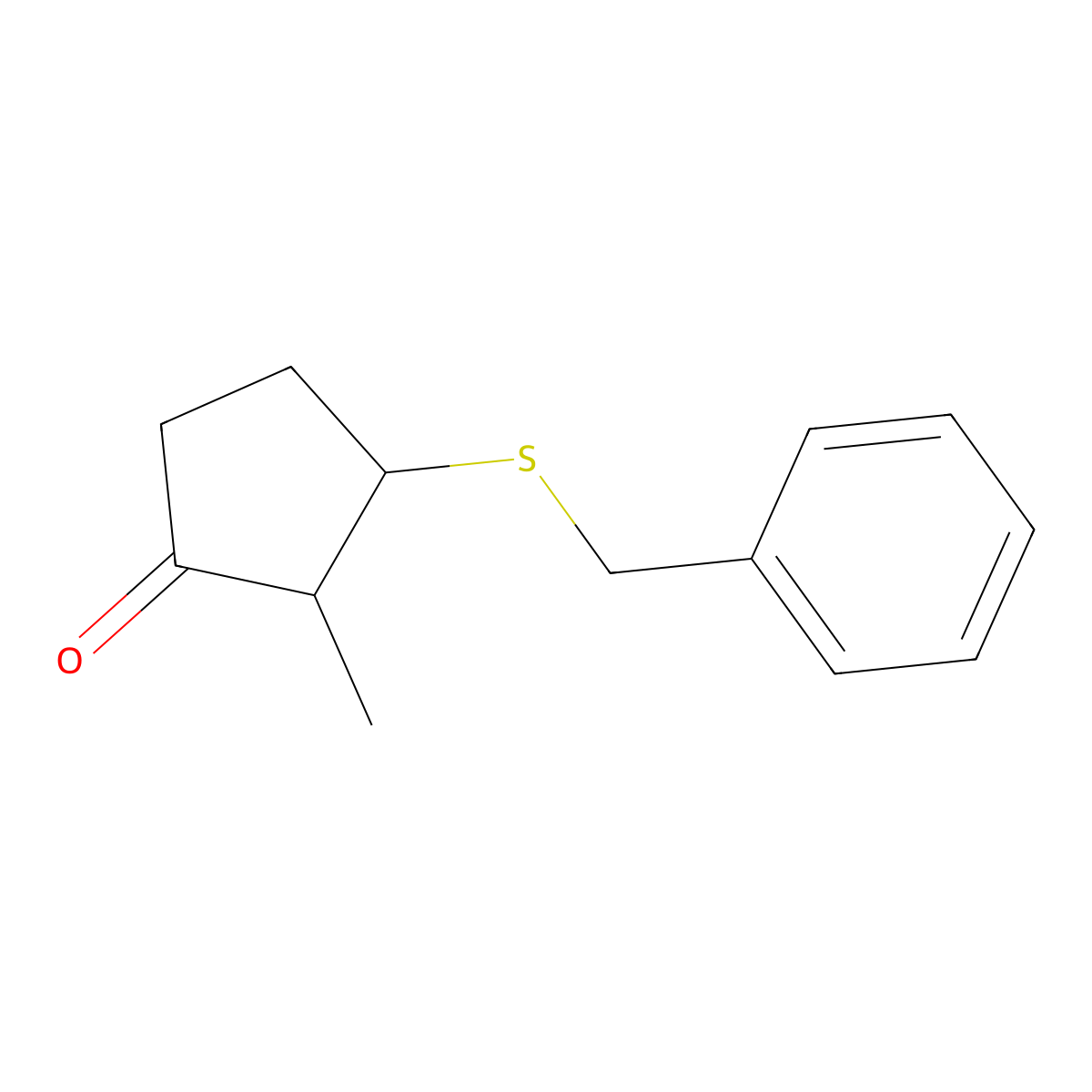 3-(Benzylsulfanyl)-2-methylcyclopentan-1-one molecular structure, CAS 1480249-73-7