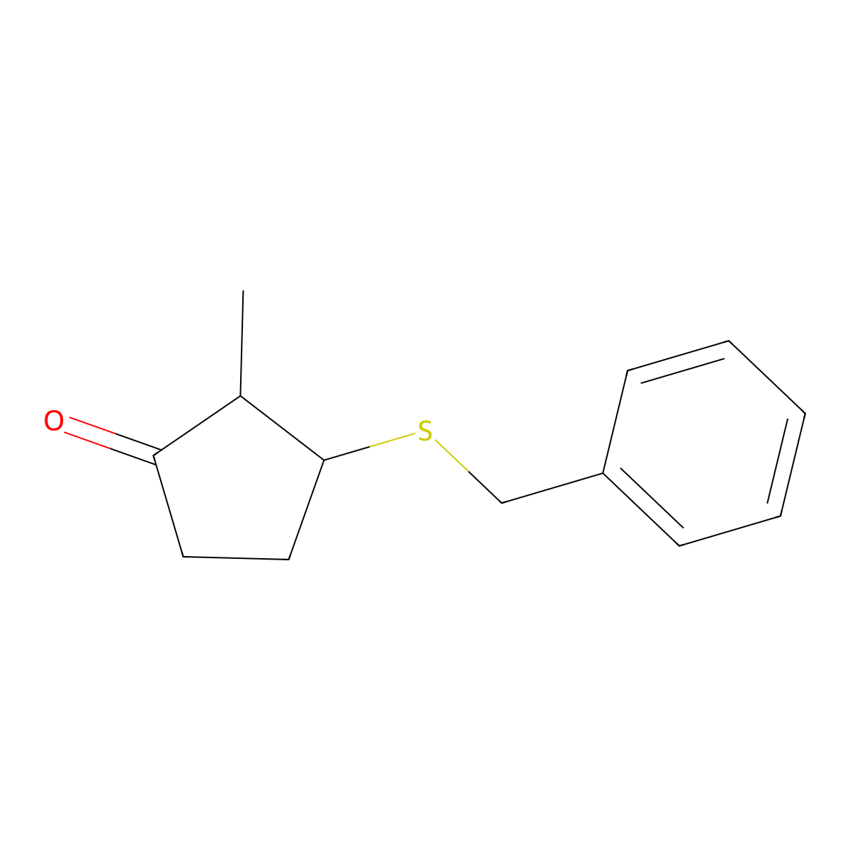 3-(Benzylsulfanyl)-2-methylcyclopentan-1-one molecular structure, CAS 1480249-73-7