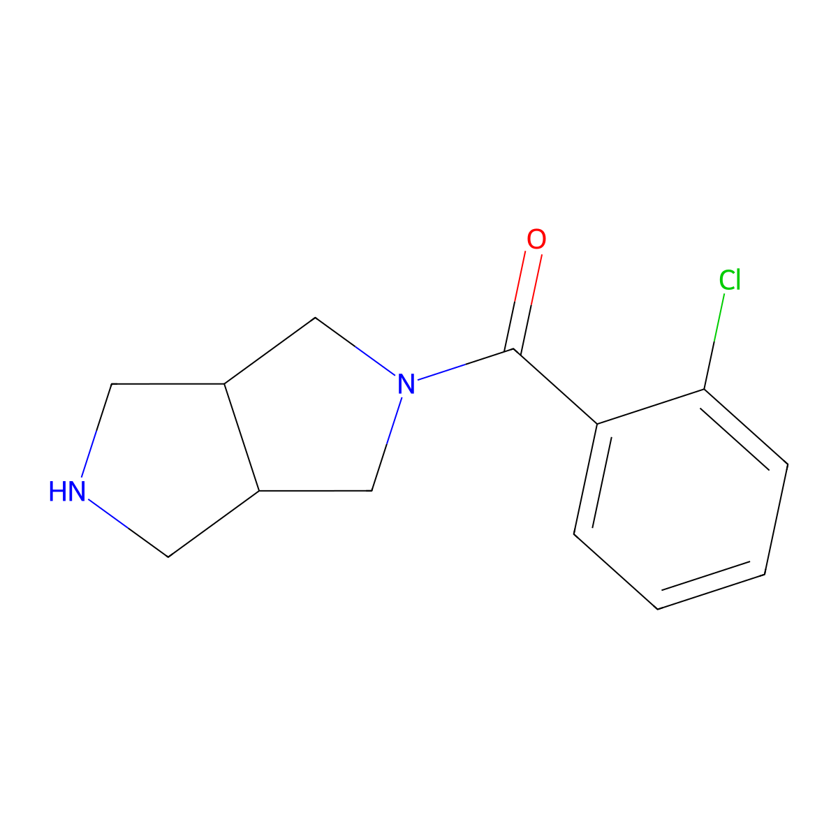 (2-Chlorophenyl)(hexahydropyrrolo[3,4-c]pyrrol-2(1H)-yl)methanone molecular structure, CAS 1480264-74-1