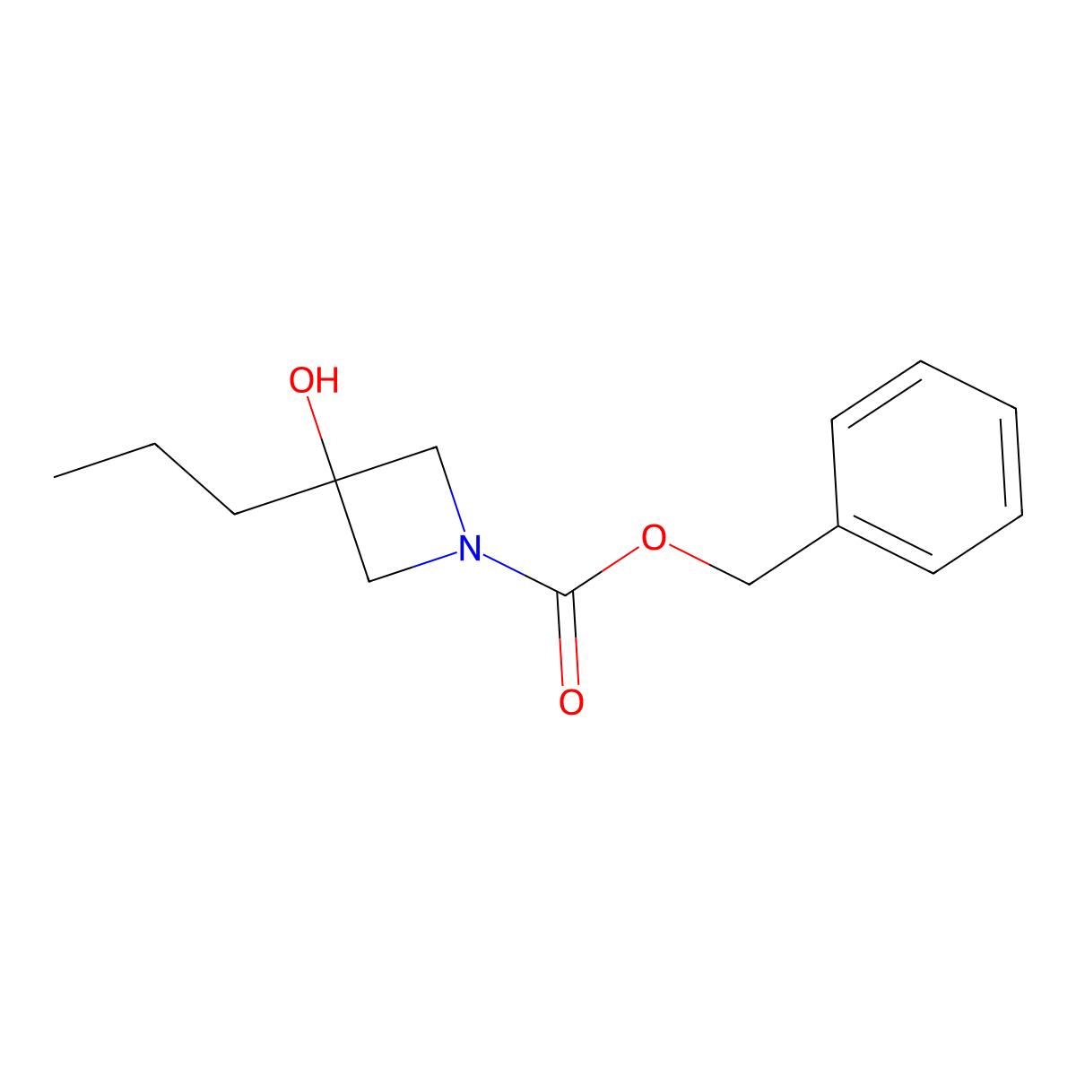 Benzyl 3-hydroxy-3-propylazetidine-1-carboxylate molecular structure, CAS 1480277-60-8