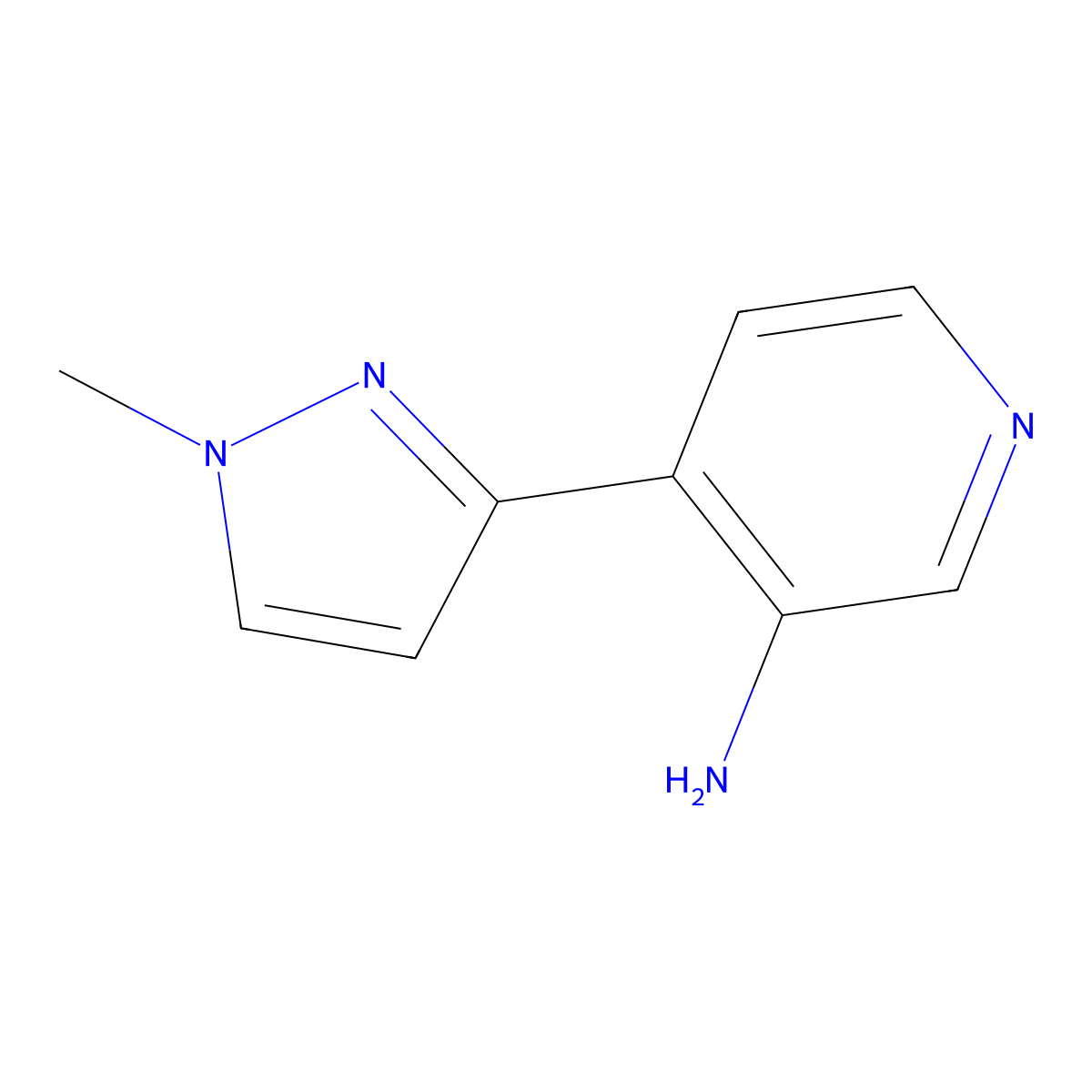 4-(1-Methyl-1H-pyrazol-3-yl)-3-pyridinamine molecular structure, CAS 1480279-08-0