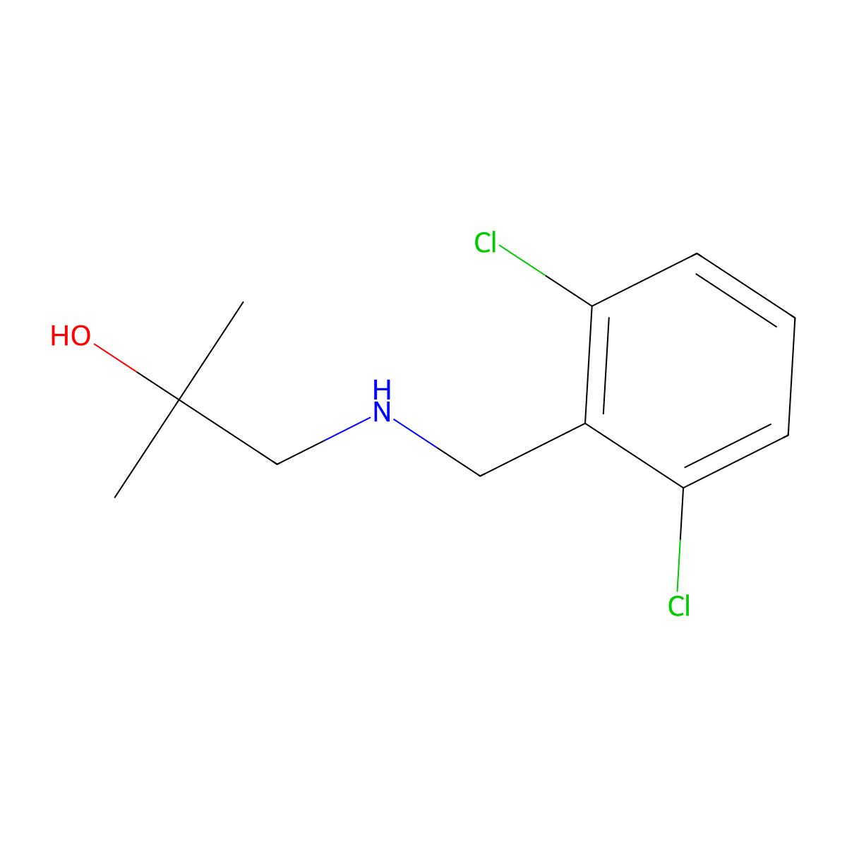 1-{[(2,6-Dichlorophenyl)methyl]amino}-2-methylpropan-2-ol molecular structure, CAS 1480279-23-9
