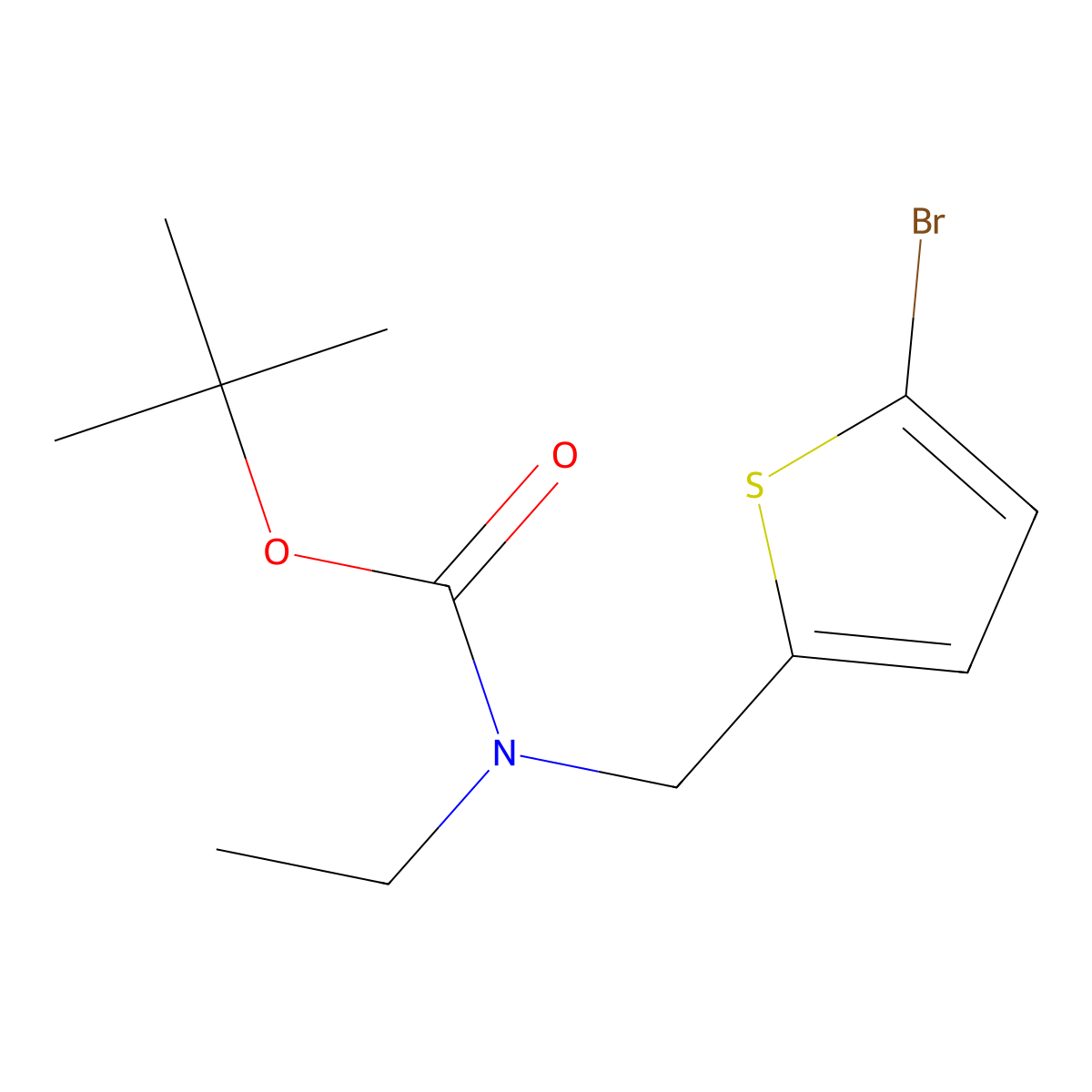 Tert-butyl ((5-bromothiophen-2-yl)methyl)(ethyl)carbamate molecular structure, CAS 1480279-77-3
