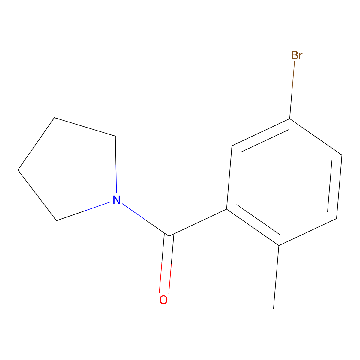 (5-Bromo-2-methyl-phenyl)-pyrrolidin-1-yl-methanone molecular structure, CAS 1480283-73-5