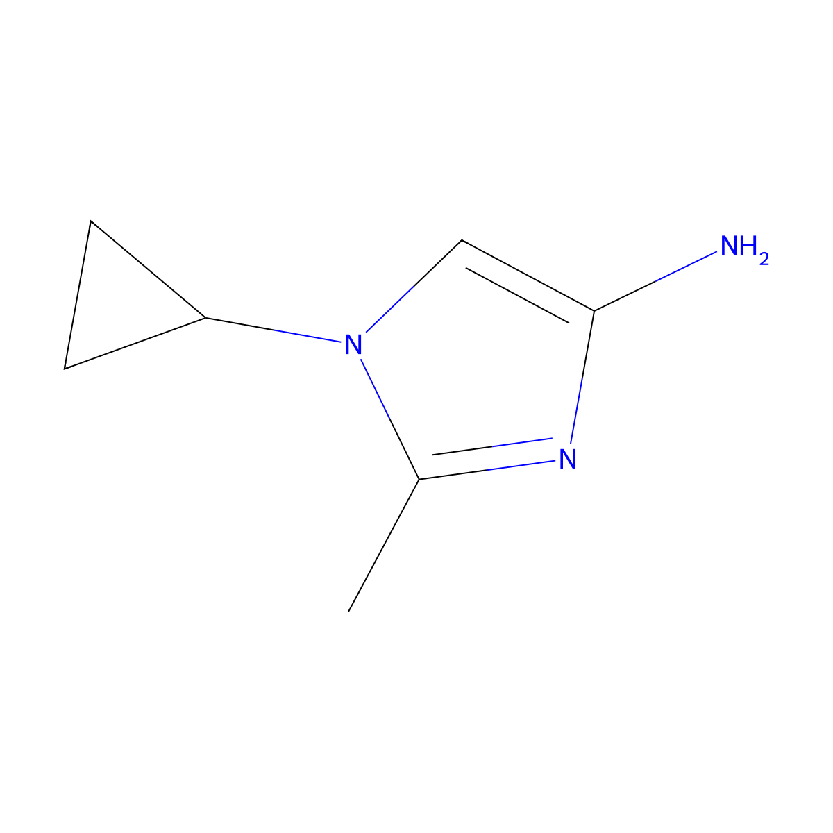 1-Cyclopropyl-2-methylimidazol-4-amine molecular structure, CAS 1480297-37-7