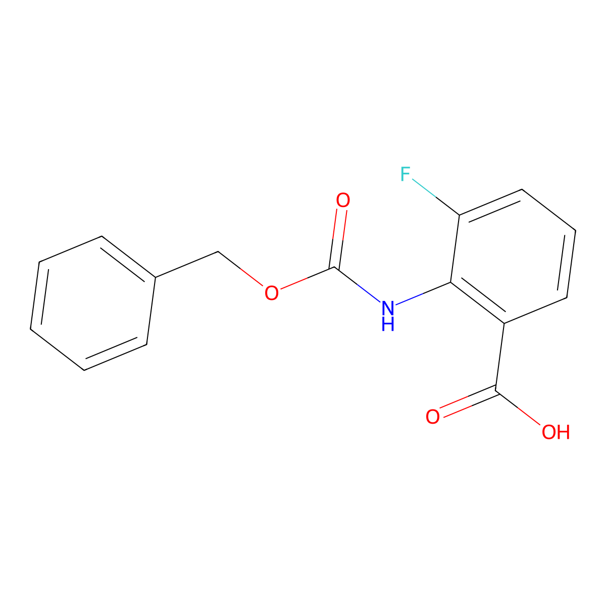2-{[(Benzyloxy)carbonyl]amino}-3-fluorobenzoic acid molecular structure, CAS 1480300-92-2