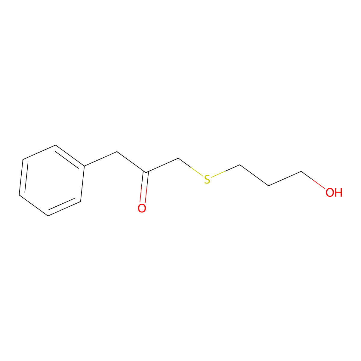 1-((3-Hydroxypropyl)thio)-3-phenylpropan-2-one molecular structure, CAS 1480315-35-2