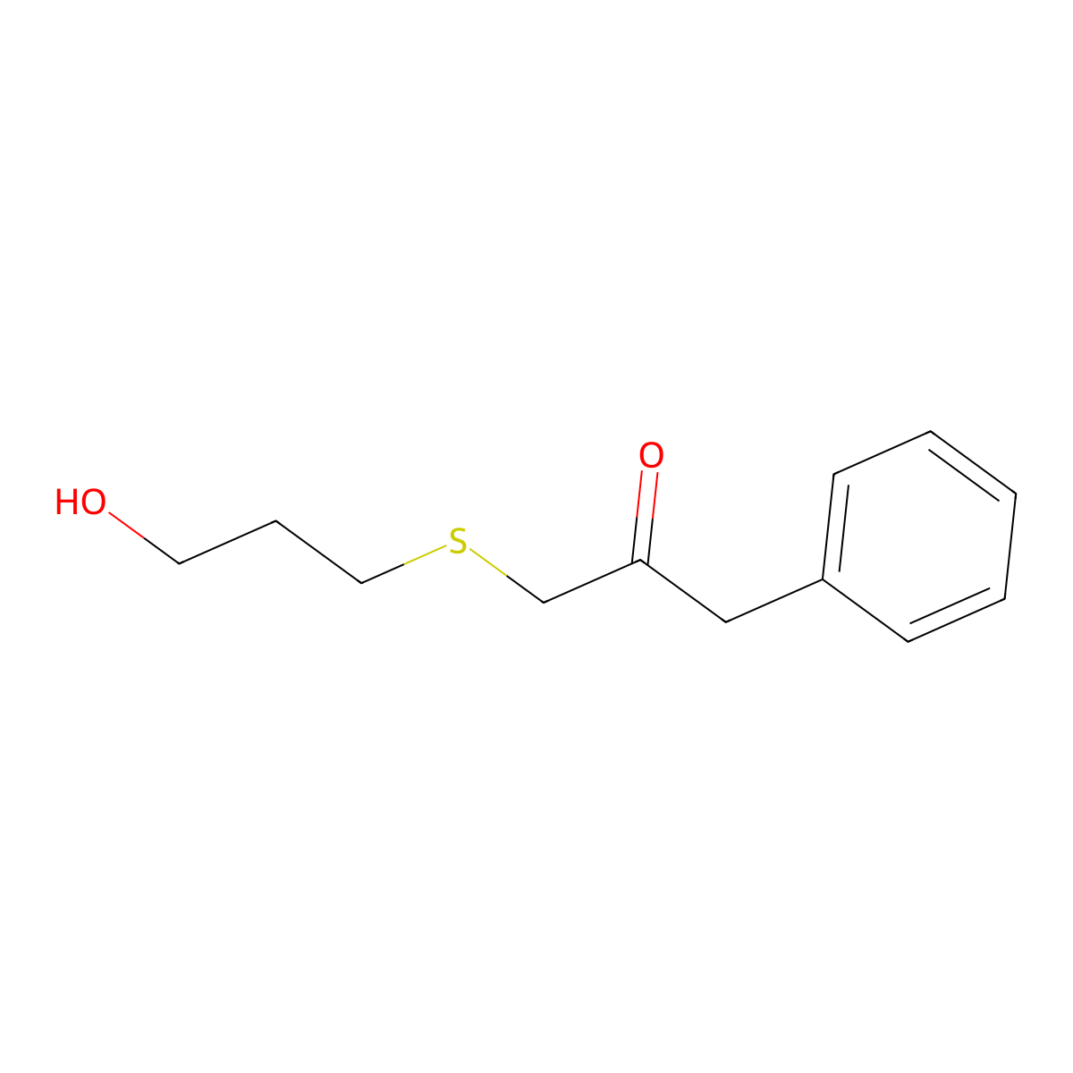 1-((3-Hydroxypropyl)thio)-3-phenylpropan-2-one molecular structure, CAS 1480315-35-2