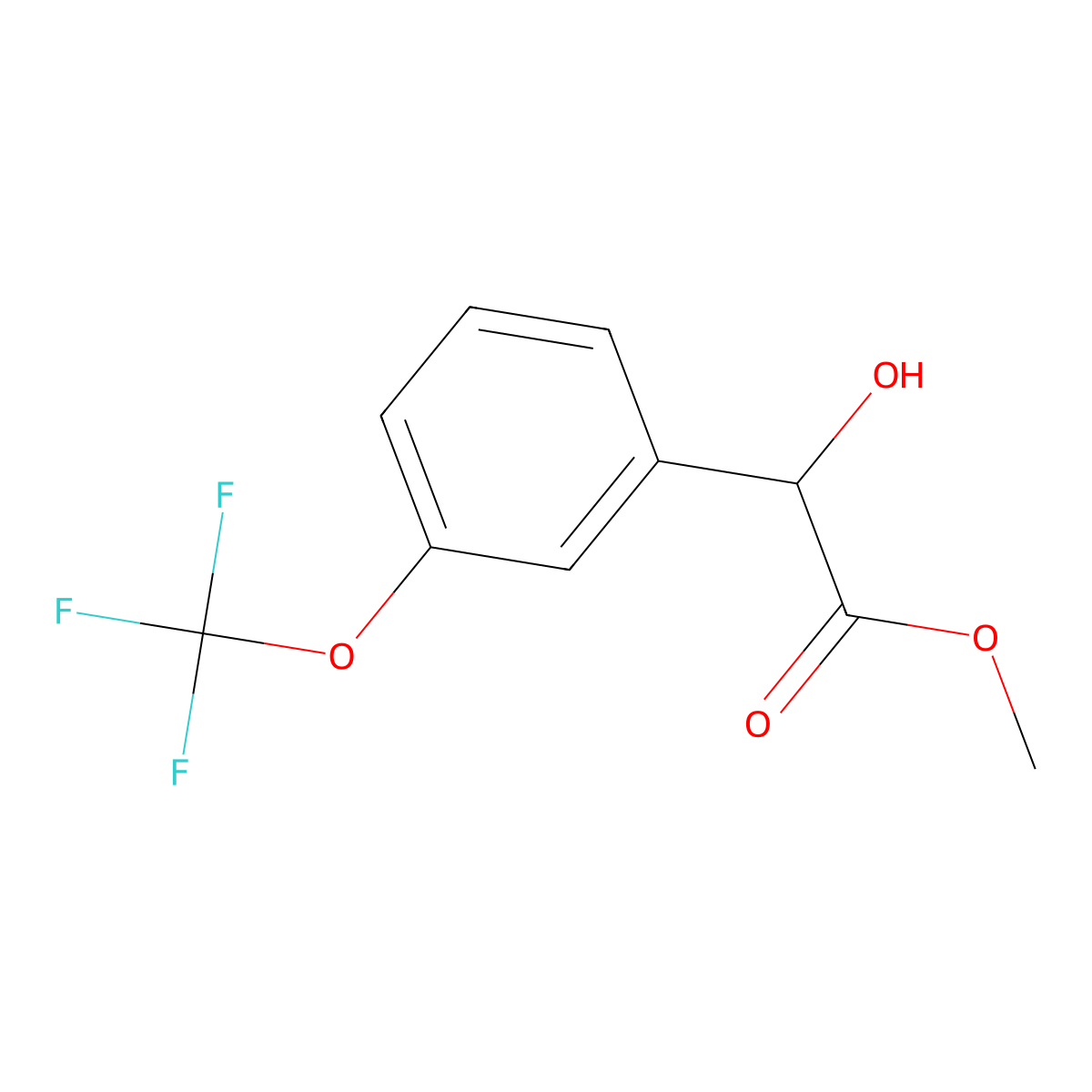 Methyl 2-hydroxy-2-[3-(trifluoromethoxy)phenyl]acetate molecular structure, CAS 1480321-04-7