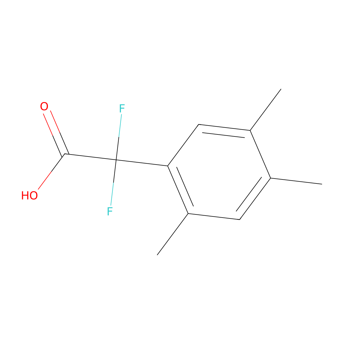 2,2-Difluoro-2-(2,4,5-trimethylphenyl)acetic acid molecular structure, CAS 1480343-36-9