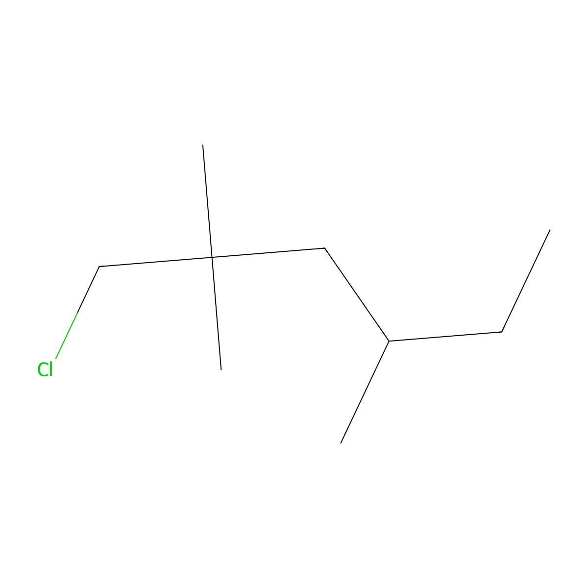 1-Chloro-2,2,4-trimethylhexane molecular structure, CAS 1480344-75-9