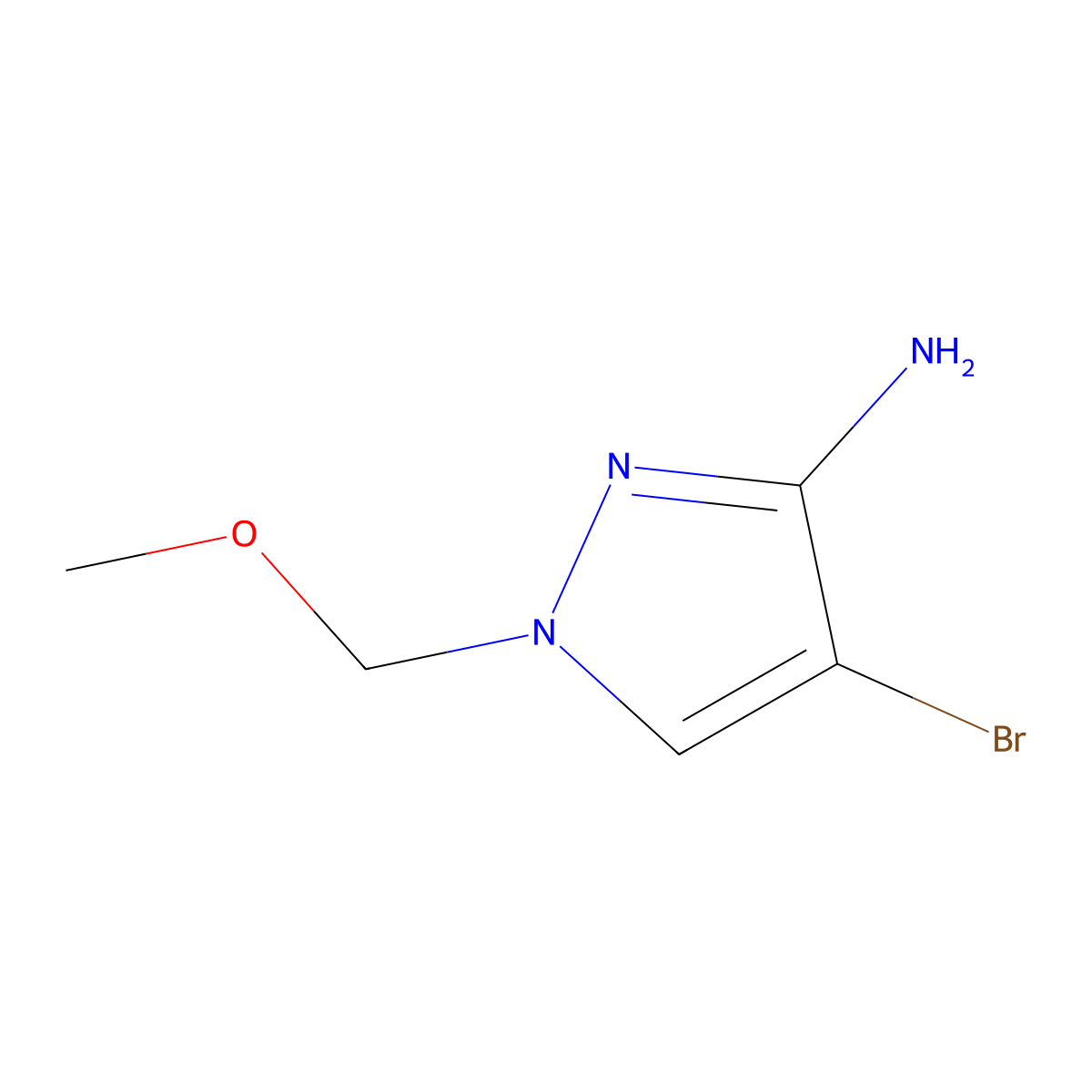 4-bromo-1-(methoxymethyl)-1H-pyrazol-3-amine molecular structure, CAS 1480357-20-7