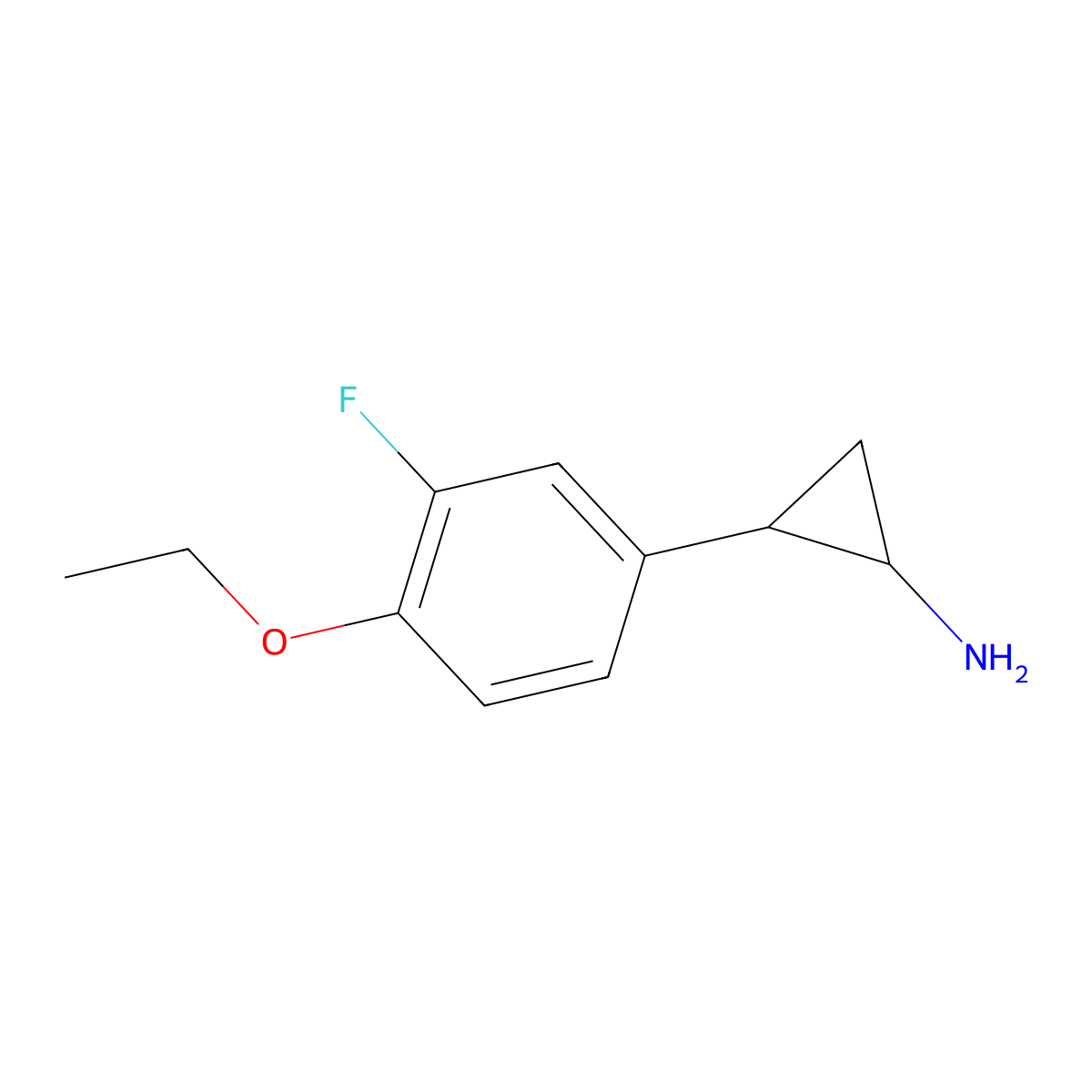 2-(4-Ethoxy-3-fluorophenyl)cyclopropan-1-amine molecular structure, CAS 1480358-40-4