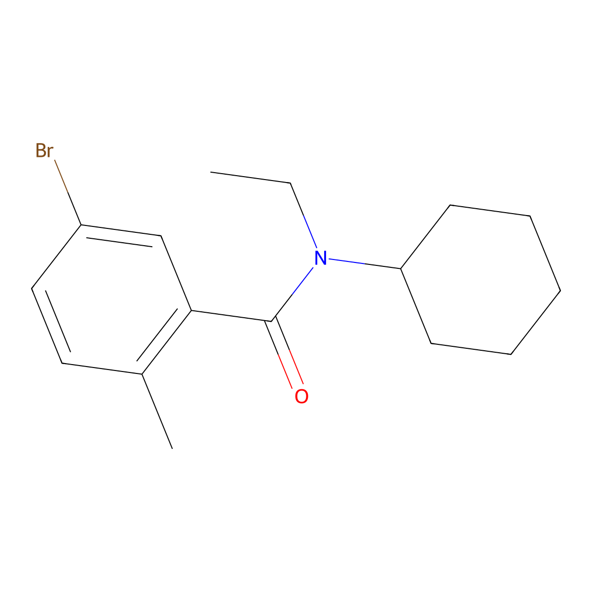 5-bromo-N-cyclohexyl-N-ethyl-2-methylbenzamide molecular structure, CAS 1480375-90-3