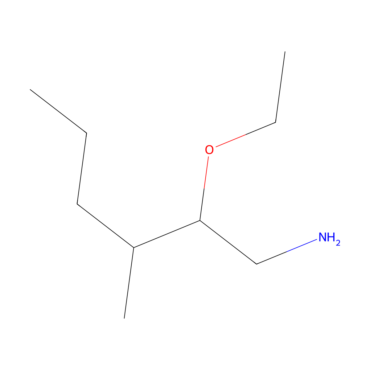 2-Ethoxy-3-methylhexan-1-amine molecular structure, CAS 1480379-42-7
