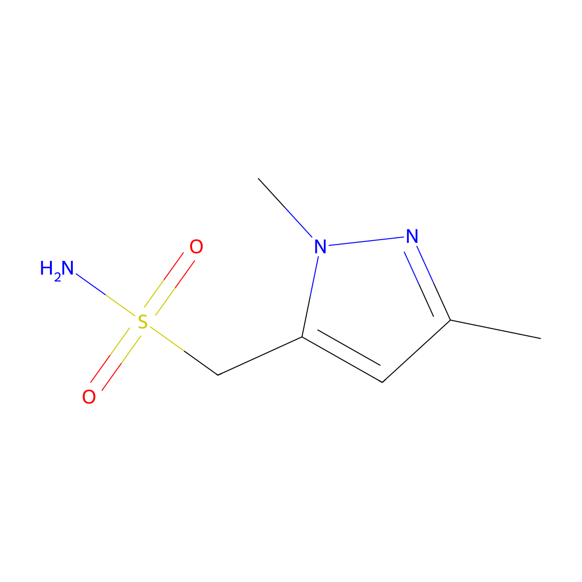 (1,3-dimethyl-1H-pyrazol-5-yl)methanesulfonamide molecular structure, CAS 1480380-11-7