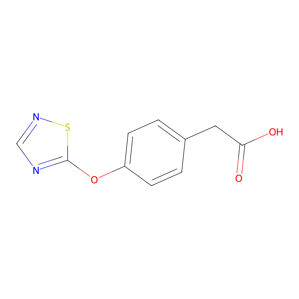 2-(4-((1,2,4-Thiadiazol-5-yl)oxy)phenyl)acetic acid molecular structure, CAS 1480380-88-8