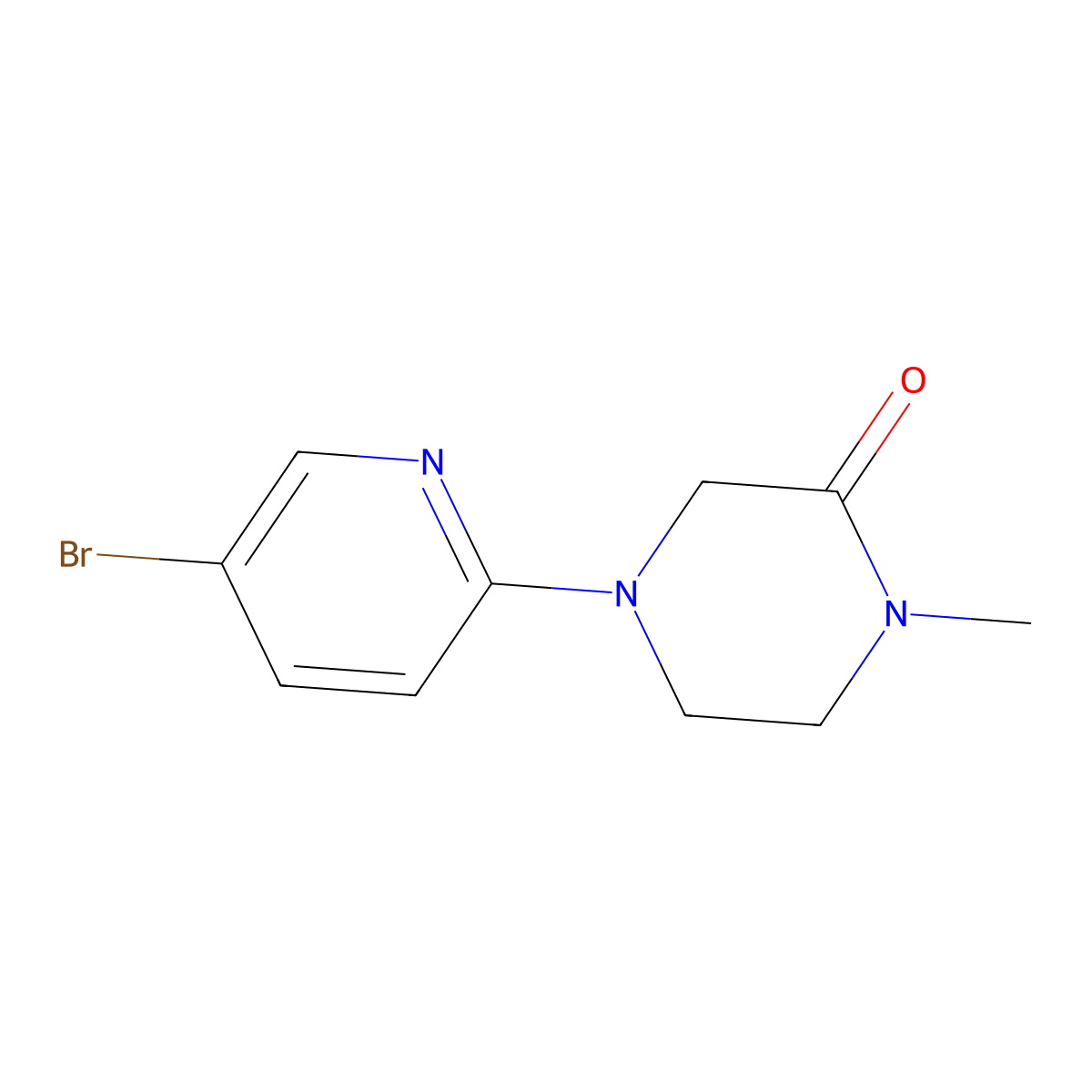 4-(5-Bromopyridin-2-yl)-1-methylpiperazin-2-one molecular structure, CAS 1480384-98-2