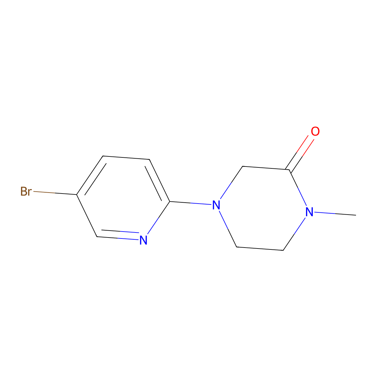 4-(5-Bromopyridin-2-yl)-1-methylpiperazin-2-one molecular structure, CAS 1480384-98-2