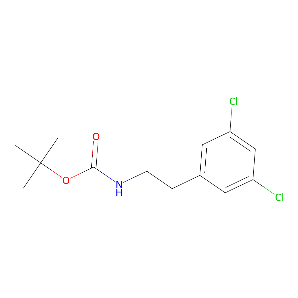 tert-Butyl 3,5-dichlorophenethylcarbamate molecular structure, CAS 1480388-52-0