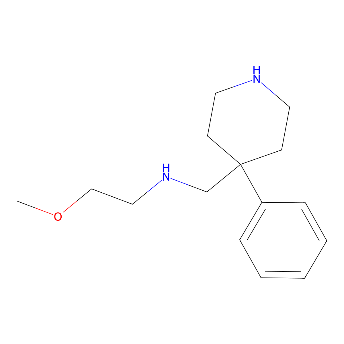 (2-Methoxyethyl)[(4-phenylpiperidin-4-yl)methyl]amine molecular structure, CAS 1480397-22-5