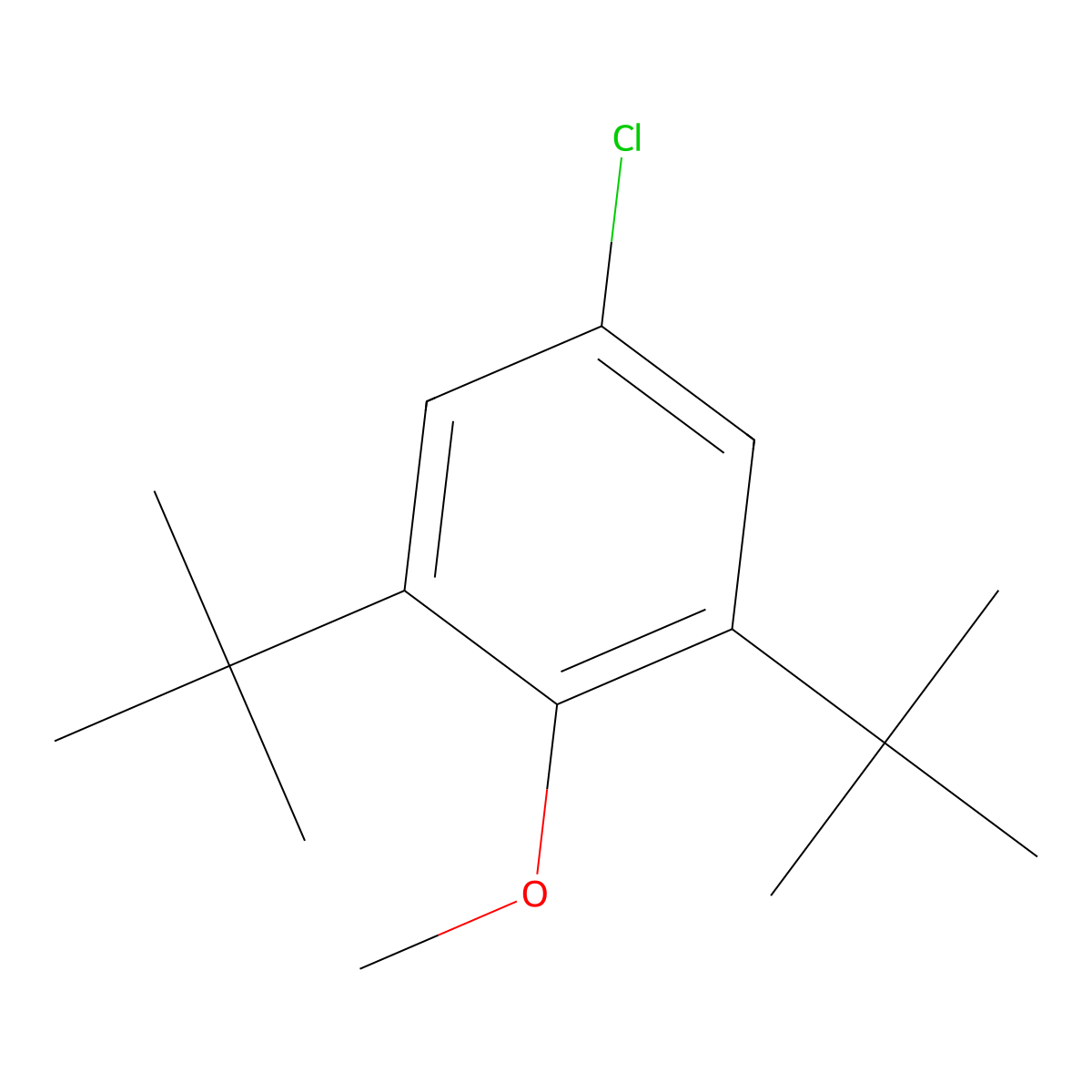 5-Chloro-1,3-bis(1,1-dimethylethyl)-2-methoxybenzene molecular structure, CAS 14804-28-5