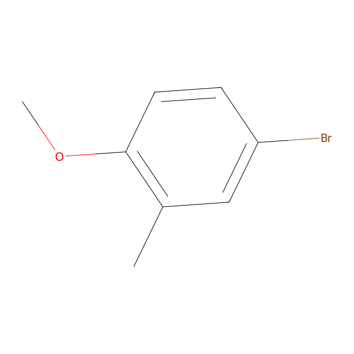 4-Bromo-1-methoxy-2-methylbenzene molecular structure, CAS 14804-31-0