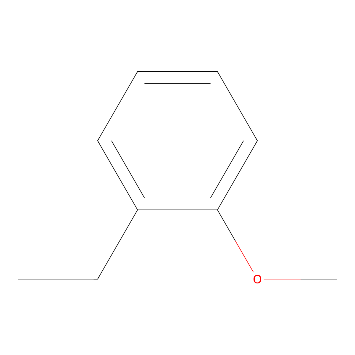 Benzene, 1-ethyl-2-methoxy- molecular structure, CAS 14804-32-1