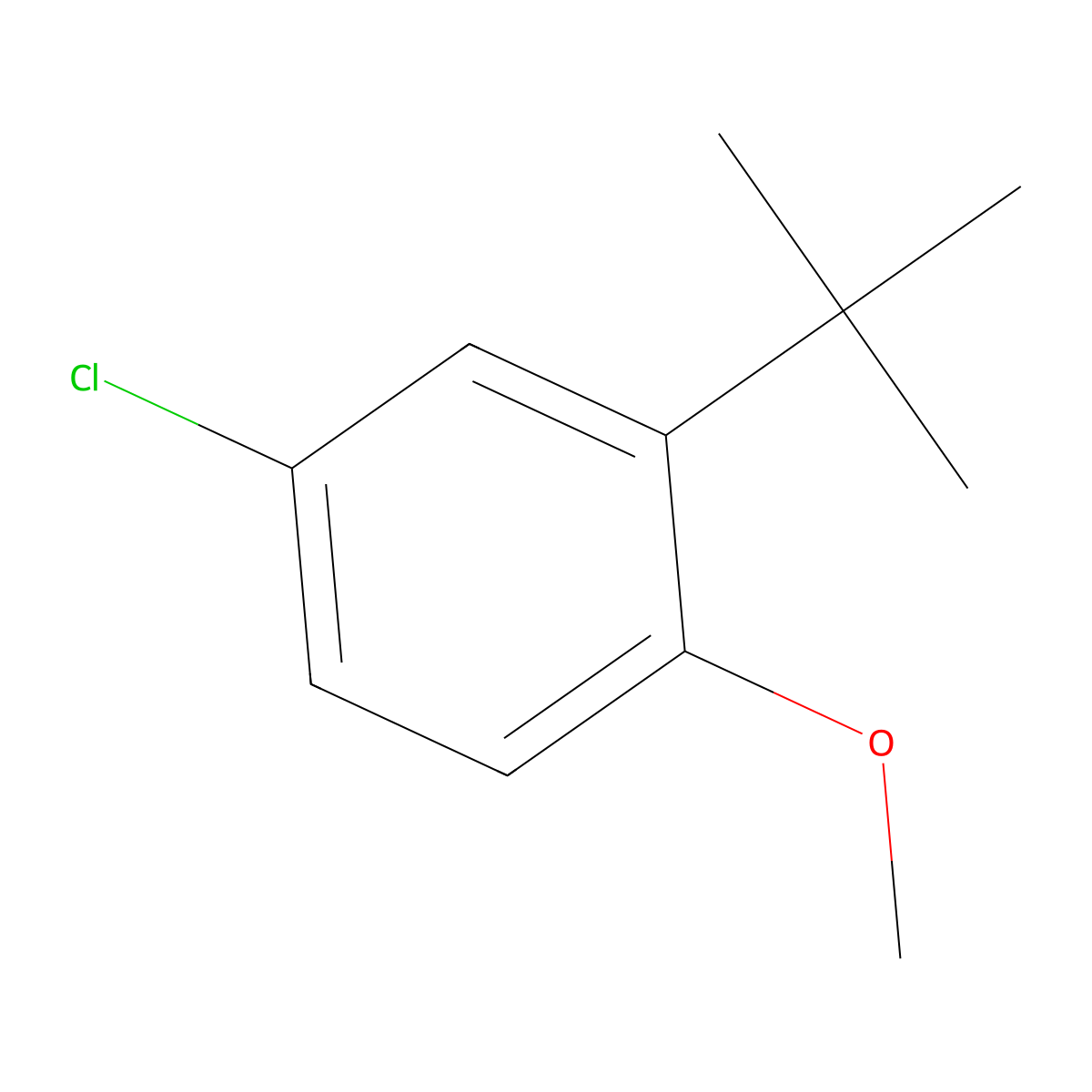 2-tert-Butyl-4-chloro-1-methoxybenzene molecular structure, CAS 14804-33-2