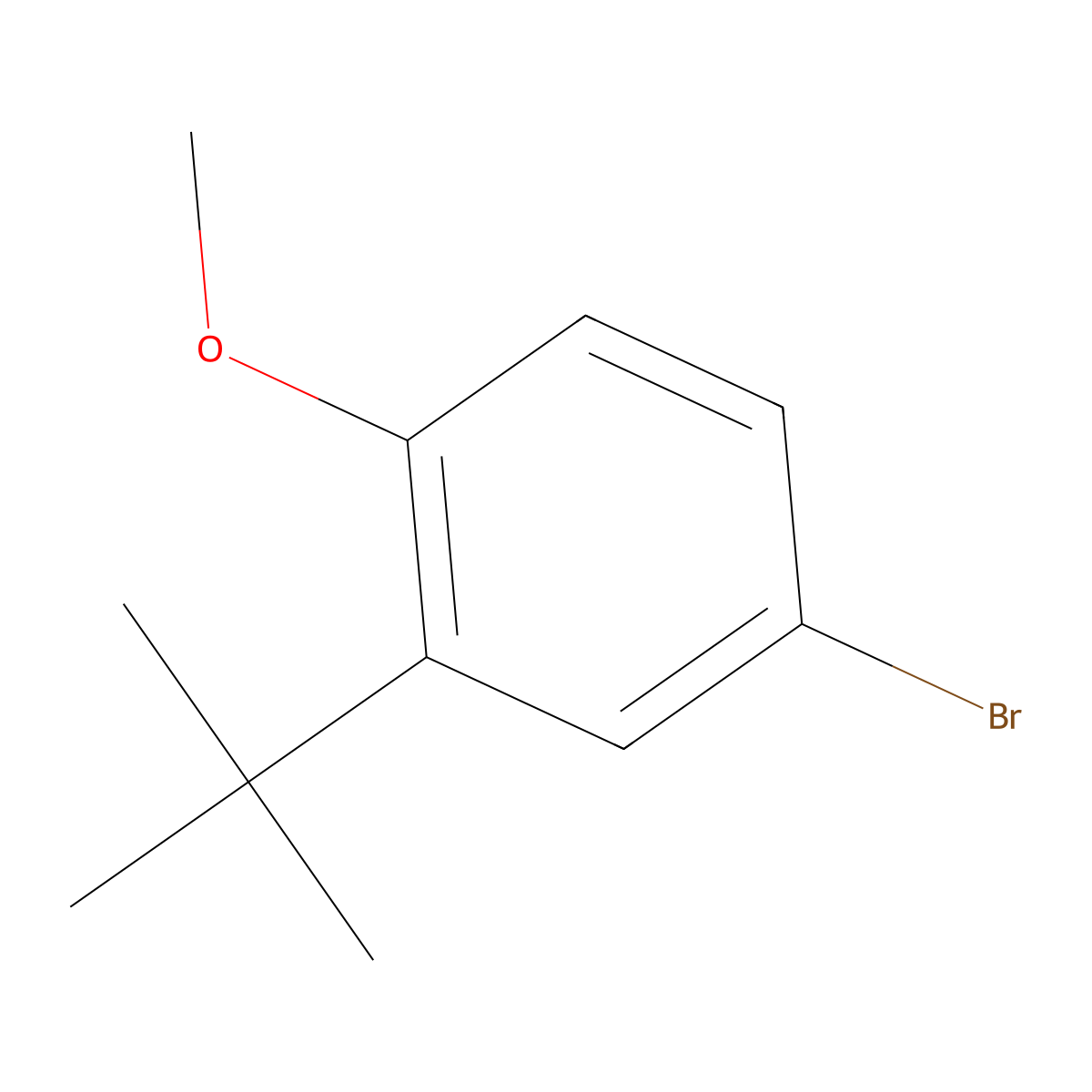 4-Bromo-2-tert-butyl-1-methoxybenzene molecular structure, CAS 14804-34-3