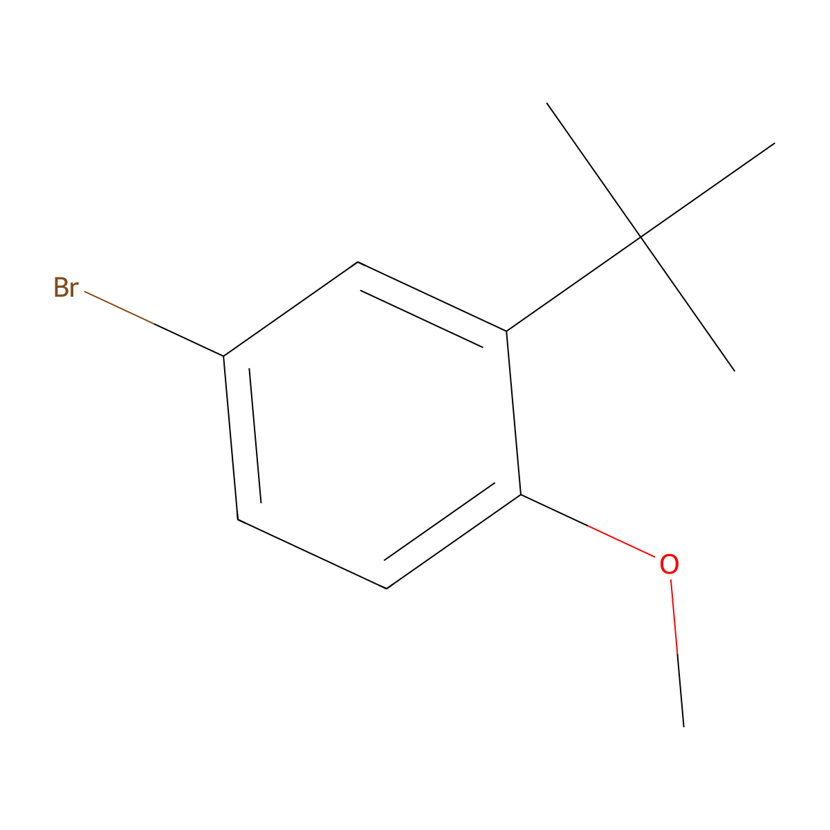 4-Bromo-2-tert-butyl-1-methoxybenzene molecular structure, CAS 14804-34-3