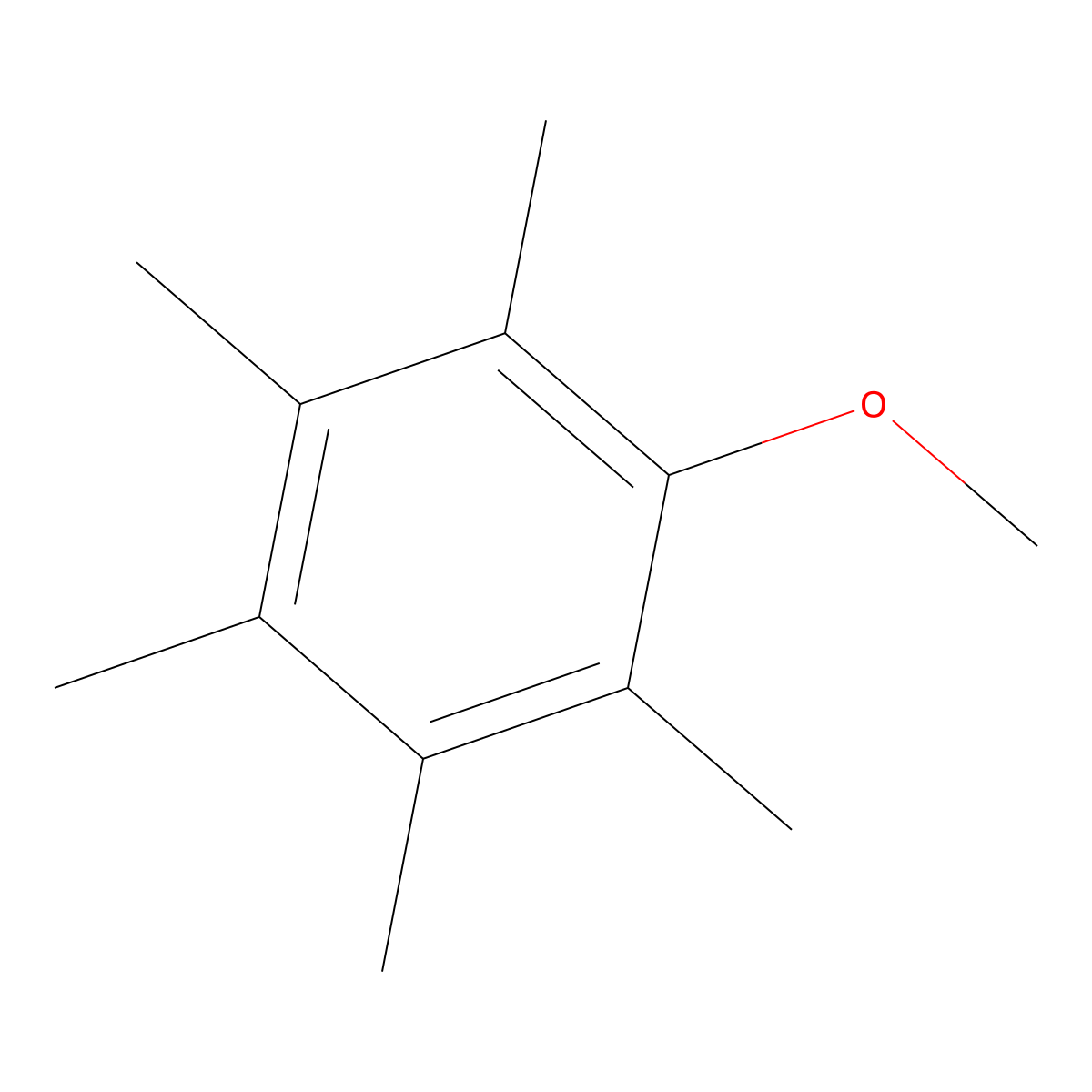 Benzene, methoxypentamethyl- molecular structure, CAS 14804-37-6